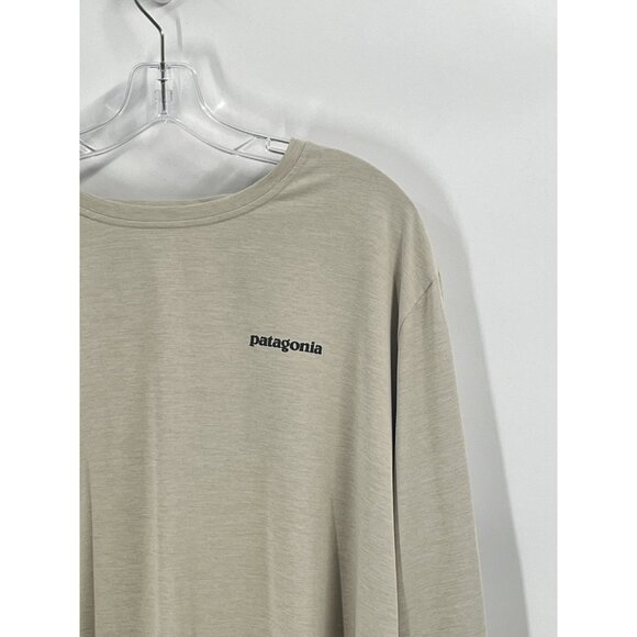 Patagonia Capilene Cool Daily Long Sleeve Shirt Fish Graphic Beige Sz XXL Mens - Picture 3 of 4